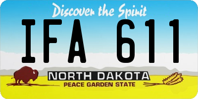 ND license plate IFA611