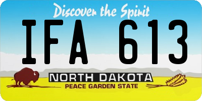 ND license plate IFA613