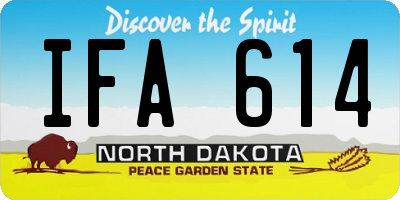 ND license plate IFA614