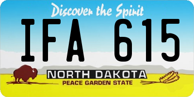 ND license plate IFA615