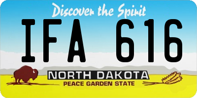 ND license plate IFA616