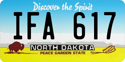 ND license plate IFA617