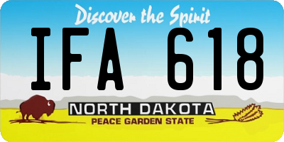ND license plate IFA618