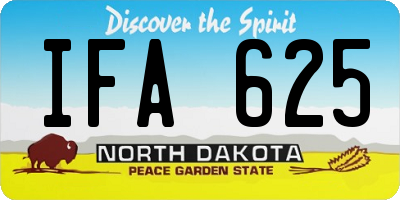 ND license plate IFA625