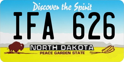 ND license plate IFA626