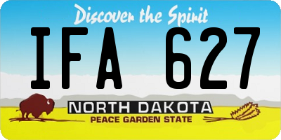 ND license plate IFA627