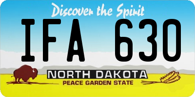 ND license plate IFA630