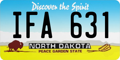 ND license plate IFA631
