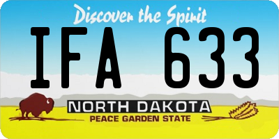 ND license plate IFA633