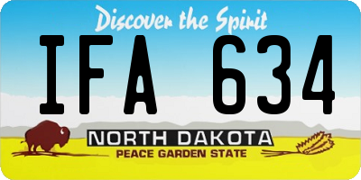 ND license plate IFA634