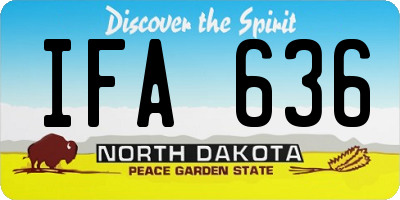 ND license plate IFA636