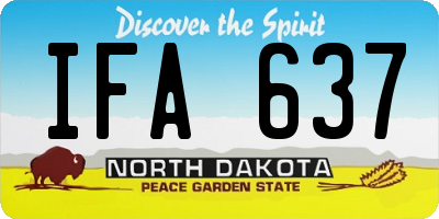 ND license plate IFA637
