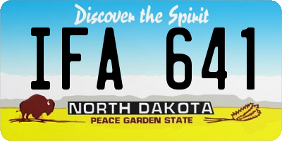ND license plate IFA641