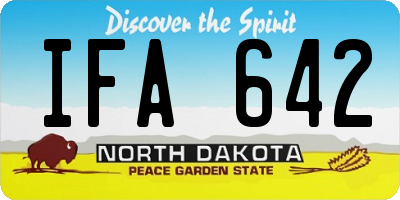 ND license plate IFA642