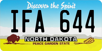ND license plate IFA644