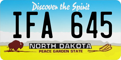 ND license plate IFA645