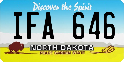 ND license plate IFA646