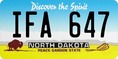 ND license plate IFA647