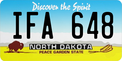 ND license plate IFA648