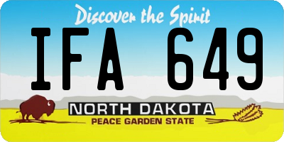 ND license plate IFA649