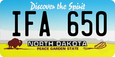 ND license plate IFA650