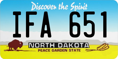 ND license plate IFA651
