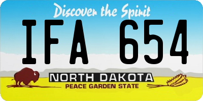 ND license plate IFA654