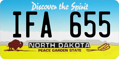 ND license plate IFA655