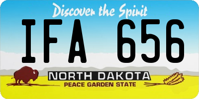 ND license plate IFA656