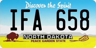 ND license plate IFA658