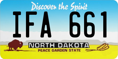 ND license plate IFA661