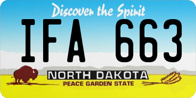 ND license plate IFA663