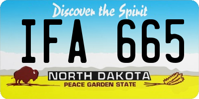 ND license plate IFA665