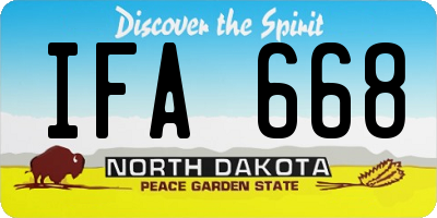 ND license plate IFA668