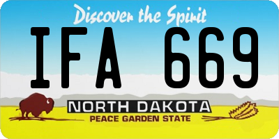 ND license plate IFA669