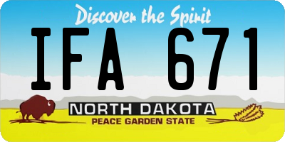 ND license plate IFA671