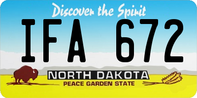 ND license plate IFA672
