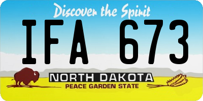 ND license plate IFA673