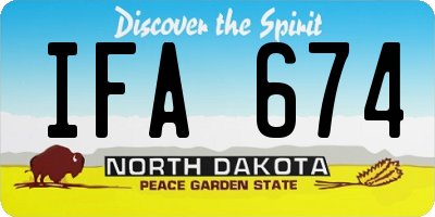 ND license plate IFA674