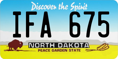ND license plate IFA675