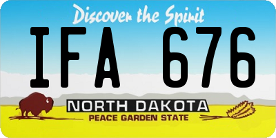 ND license plate IFA676
