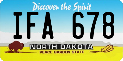 ND license plate IFA678
