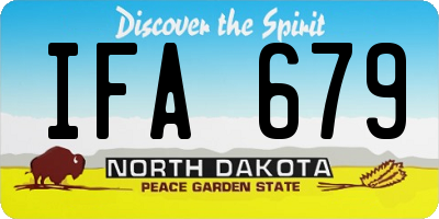 ND license plate IFA679