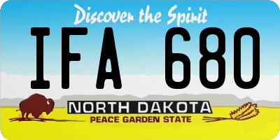 ND license plate IFA680