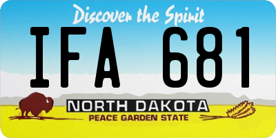 ND license plate IFA681