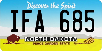 ND license plate IFA685