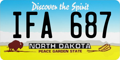ND license plate IFA687