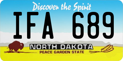 ND license plate IFA689
