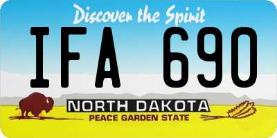 ND license plate IFA690