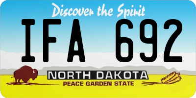 ND license plate IFA692